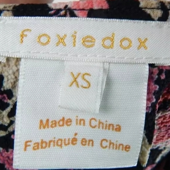 Foxiedox Black Floral Tie Back Top - Picture 2 of 3